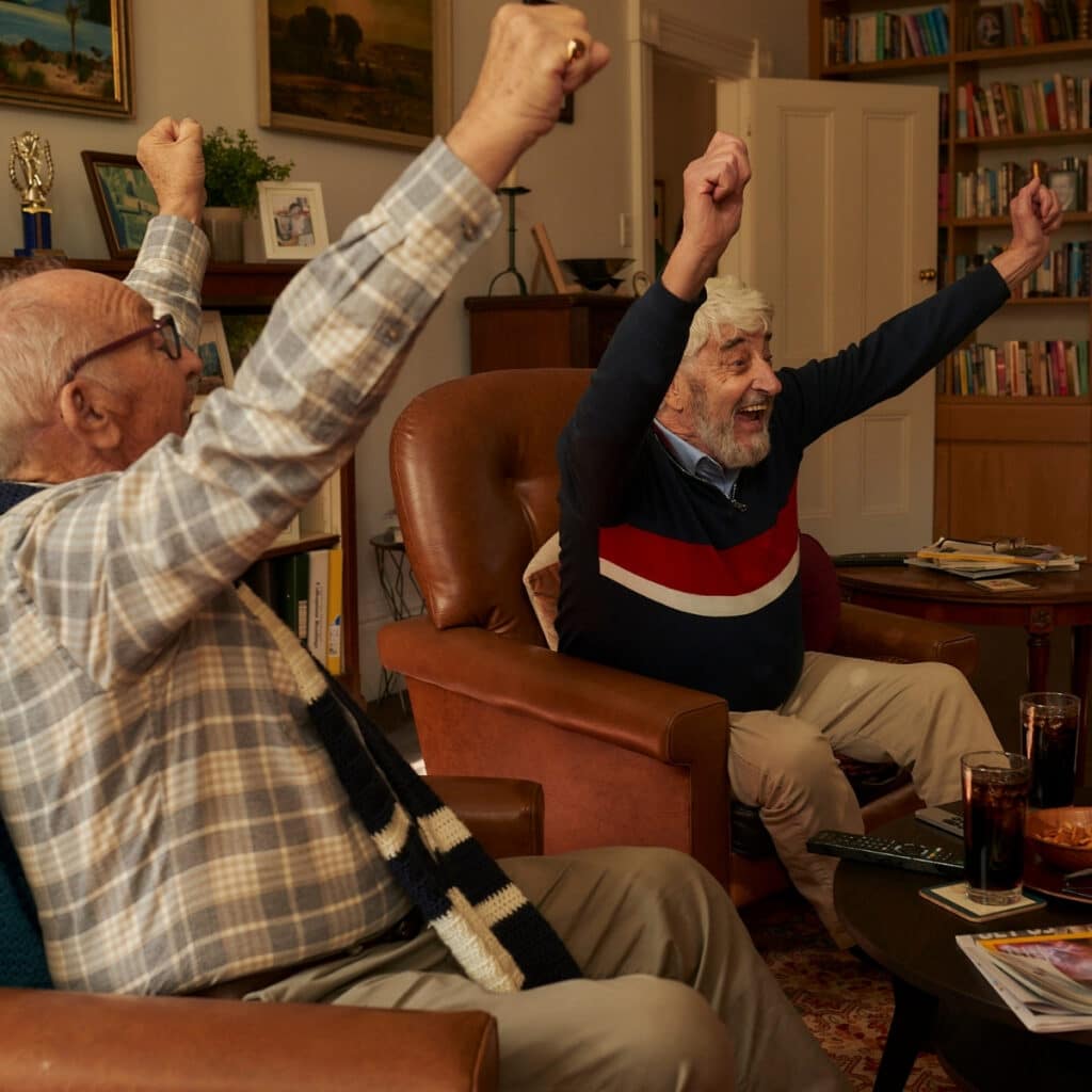 Prestige Inhome Care Clients watching football at home